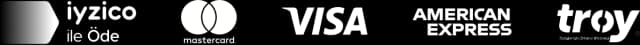 Visa, Mastercard, American Express, Troy ve iyzico ile Öde